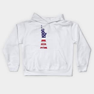Statue of Liberty in American Flag - USA Flag T Shirt Kids Hoodie